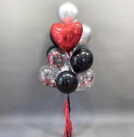 Фонтан из шаров "Красное сердце"
